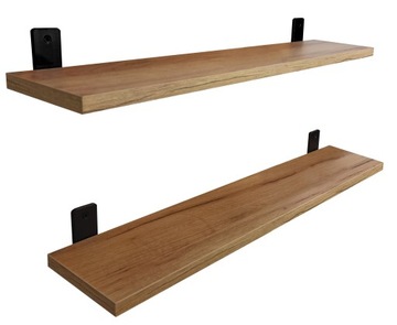 PÓŁKA ŚCIENNA WISZĄCA TYPU LOFT - INDUSTRIALNA 80 cm DĄB CRAFT ZŁOTY