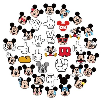 NAKLEJKI DLA DZIECI MYSZKA MICKEY ZESTAW 40 SZT
