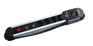 LISTWA ZASILAJĄCA BLACK CONNECT 6 GNIAZD ALUMINIOWA