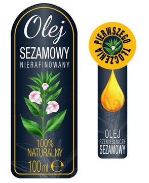 OLEJ SEZAMOWY - Etykieta 100ml, naklejka 10szt.