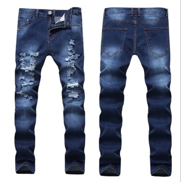 2020 Designer Men's Ripped Jeans Slim Fit Light B