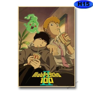 Аниме Mob Psycho 100 Ретро постер Холст Плакат