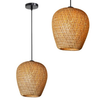 LAMPA WISZĄCA NATURALNA BOHO BAMBUSOWA PLECIONA