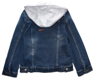 ДЖИНСОВАЯ КУРТКА ДЛЯ МАЛЬЧИКОВ, КАТАНА, ДЖИНСЫ С КАПЮШОНОМ, размер 152 см