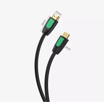 Кабель UGREEN HDMI 2.0, 2 м, 19 контактов, 4K, 60 Гц, 30AWG, черный (10129)