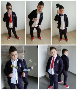 Спортивный костюм для мальчиков VISITING SUIT клетчатые брюки пиджак 122