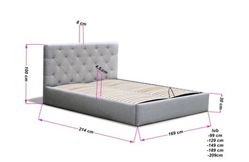 КРОВАТЬ SARA II 160X200, ИЗГОТОВЛЕННАЯ ПО ​​РАЗМЕРУ ПРОИЗВОДИТЕЛЯ