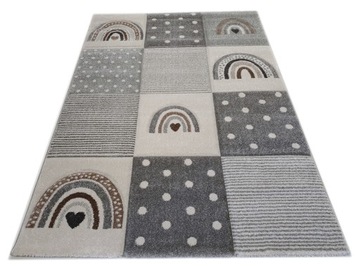 Dywan DIAMOND 3D 160x230 tęcza grafit łuki szary