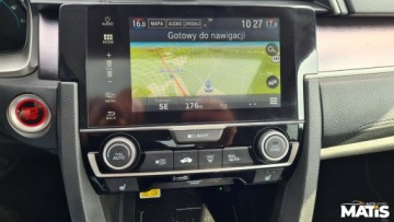 Honda Civic X Sedan 4d 1.5 VTEC Turbo 182KM 2017 Honda Civic 1.5T 183KM manual navi skora 2xPDC szyberadch 1 rej 2018R asys, zdjęcie 17