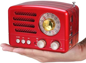 Przenośne Radio PRUNUS J-160 retro Bluetooth FM / AM (MW) / SW USB TF