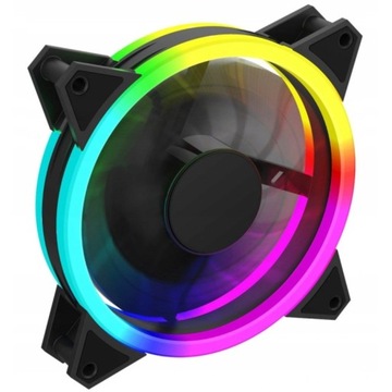 Wentylator RAINBOW RGB RING LED 4pin WTYCZKA MOLEX