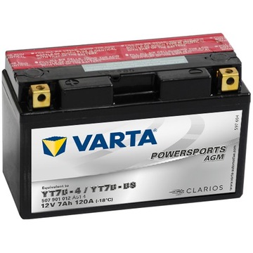 Akumulator motocyklowy Varta YT7B-BS 12V 7Ah 120A AGM Powersports