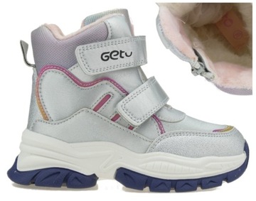 BUTY ZIMOWE DZIEWCZĘCE OCIEPLANE ŚNIEGOWCE RZEP 27