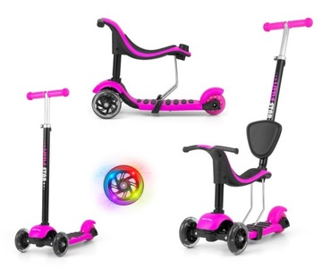 HULAJNOGA dla dzieci 3-kołowa LED Scooter Little Star Pink 3+ RÓŻOWA