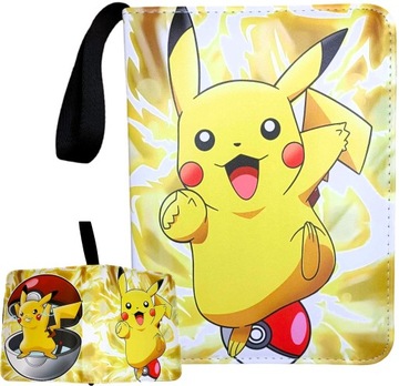 Папка-альбом с картами Pokemon Pikachu, 400 бесплатных подарочных карт, 8 энергетических карт