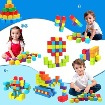 Магнитные блоки 3D КУБИКИ строительные кубики GIGA SET