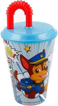 KUBEK PLASTIKOWY Z RURKĄ PSI PATROL