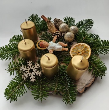 STROIK Z JEZUSKIEM I ŚWIECAMI NA ADWENT I ŚWIĘTA