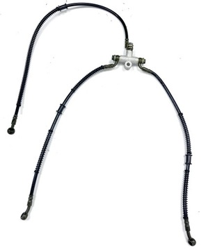 Rozdzielacz hamulcowy quad ATV 125 przód z przewodami 2 x 42cm + 60 cm