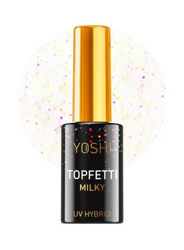 YOSHI Top hybrydowy do paznokci mleczny TOPFETTI MILKY 10ml