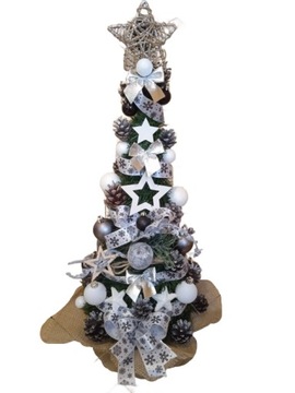 Конус, украшенный в горшке со светодиодным украшением 60 см