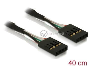 Kabel USB 4pin - 4pin żeński-żeński 40 cm wewn.