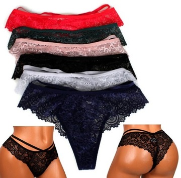 6x MAJTKI DAMSKIE FIGI STRINGI KORONKOWE XL