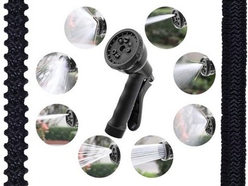 Расширяемый садовый шланг, гибкий 30 м + соединители 1/2 + пистолет премиум-класса с крючком