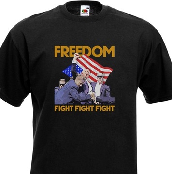 koszulka z nadrukiem Donald Trump USA Tramp love america freedom fight