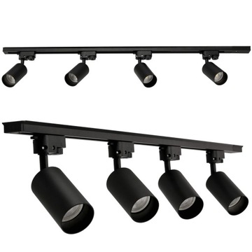 Oświetlenie Szynowe Szyna 1m 4x Reflektor LED GU10 Zestaw