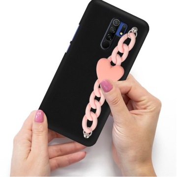 Etui Matowe Blink Do XIAOMI REDMI 9 Róż Łańcuszek