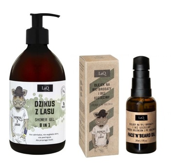 LAQ DZIKUS ZESTAW MĘSKI 2cz ŻEL 500 + OLEJEK 30ml