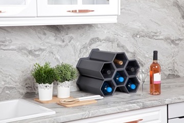 Stojak na wino butelki Qvant antracyt