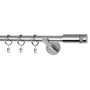 KARNISZE METALOWE POJED. O19MM 200CM STAL KRISTAL