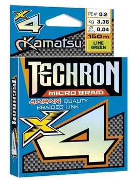 PLECIONKA TECHRON MICRO BRAID X4 LIME GREEN 0,04mm