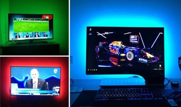 RGB USB СВЕТОДИОДНАЯ ЛЕНТА С ДИСТАНЦИОННОЙ РЕГУЛИРОВКОЙ ПОДСВЕТКИ ТВ 3М, ЦВЕТА ЦВЕТА 3м