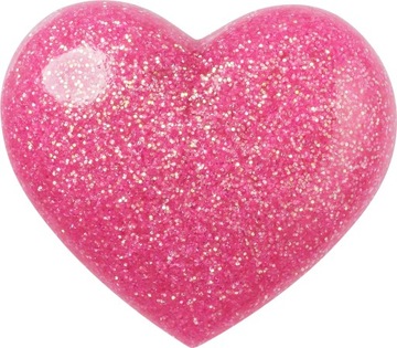 Przypinka Ozdoba Jibbitz Charms Pin Do Butów Crocs Pink 3D Glitter Heart