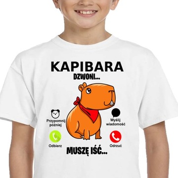 ŚMIESZNA KOSZULKA KAPIBARA DZWONI 128 3283