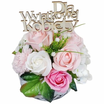 Букет мыльных цветов, розы, гортензии, мыльных гвоздик на День матери