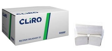 RĘCZNIK PAPIEROWY ZZ BIAŁY składany 4000 szt 23x25cm CLIRO