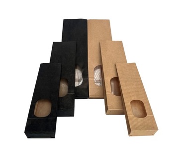 БУМАЖНЫЕ ПАКЕТЫ С ОКНЕМ + ЗАЖИМЫ 100шт 20,5Х7Х4