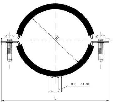 Uchwyt stalowy z gumą 1 cal obejma 32-36mm