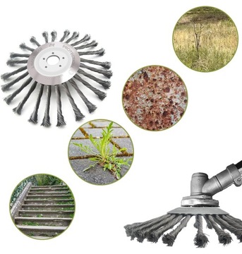 OKRĄGŁA SZCZOTKA DO USUWANIA CHWASTÓW 25CM GŁOWICA PODKASZARKI DO TRAWY