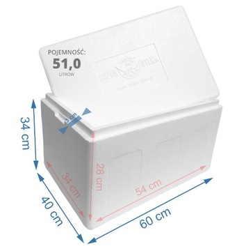 STYROBOX 51L pojemnik izotermiczny LODÓWKA TERMO