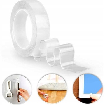 ПРОЧНАЯ ДВУСТОРОННЯЯ ЛЕНТА 3М. NANO GRIP САМОКЛЕЯЩИЙСЯ ВОДОНЕПРОНИЦАЕМЫЙ 300см КАЧЕСТВО