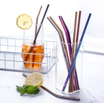 МЕТАЛЛИЧЕСКИЕ СОЛОМИНКИ, НАПИТКИ RAINBOW, 8 шт., 10 элементов.