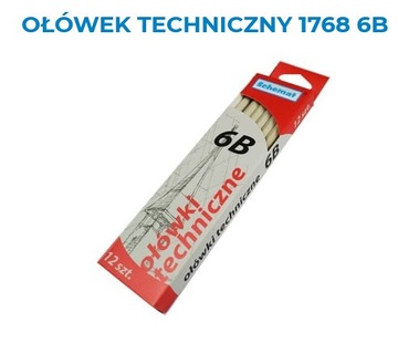 OŁÓWEK TECHNICZNY twardość - 6B - 1szt. schemat