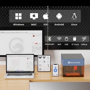 Grawerka laserowa Micro Desktop 10000mm/min SCULPFUN iCube Pro Max 10W