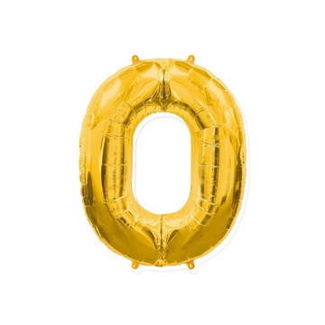 Balon foliowy cyfra ''0'' złota 100cm