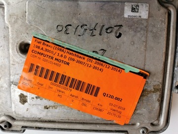 FIAT BRAVO 1.6D 0281014453 51830833 JEDNOTKA ECU